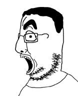 black_hair chud eyebrows glasses hair lips merge open_mouth series:fusionjaks series:sidejaks side_profile soyjak stubble template transparent_background variant:chudjak2 white_skin wide_eyes // 653x805 // 17.9KB