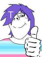 angry covered_eyes femjak flag:transgender_pride_flag ftm pointing pooner purple_hair sign subvariant:terryjak terry_crews(namefag) thumbs_up trans trans_flag variant:gapejak // 870x1174 // 43.4KB