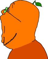 admin administrator forehead_wrinkles froot froot_(user) glasses green_glasses no_ear open_mouth orange orange_skin profile side side_profile side_view stubble subvariant:gapejak_side variant:gapejak // 733x890 // 13.8KB