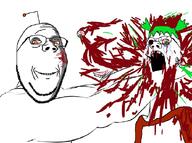 2soyjaks 4chan anime antenna blood bloodshot_eyes buff eyeball glasses gore green_hair hair missing_eye missing_teeth murder ominous open_mouth orange_eyes reddit smile soyjak stubble subvariant:wholesome_soyjak text variant:gapejak yotsoyba // 791x590 // 389.5KB