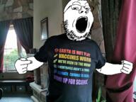 arm bald gape glasses hand irl irl_background open_mouth pointing science shirts soyboy soyjak stubble teeth variant:gapejak wrinkles // 720x539 // 711.8KB