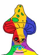 baby closed_mouth colorful deformed mushroom mustache pacifier series:fruiterz! shroomjak smile soyjak subvariant:jacobson variant:a24_slowburn_soyjak // 534x723 // 30.8KB