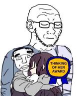 arm award bed boymoder brown_hair closed_eyes closed_mouth clothes ear glasses hand hoodie hugging its_over menhera_chan pillow sad sleeping soyjak stubble subvariant:chudjak_front text tranny variant:chudjak variant:soyak white_skin // 1018x1257 // 91.8KB