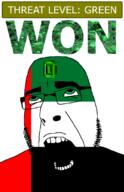 ahegao emerald featured flag:united_arab_emirates gem glasses green green_eyes hair looking_up open_mouth schlog_color_event soyjak soyjak_blog stubble teeth text threat_level_green united_arab_emirates variant:cobson won // 721x1115 // 132.0KB