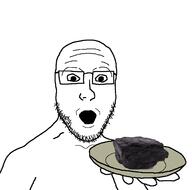 coal glasses holding_coal holding_object holding_plate open_mouth plate soyjak stubble variant:platejak // 1366x1350 // 134.0KB