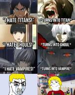 anime attack_on_titan badge clothes crying dildo eren food gay holding_object hrt i_hate irl_background lollipop meme meta:tagme nate nazism smile soyjak soyjak_party soyteen subvariant:shoyta tokyo_ghoul tranny vampire variant:chudjak variant:gapejak yellow_hair // 680x867 // 922.4KB