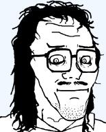 closed_mouth eyebags furrowed_brows glasses mullet mustache stubble subvariant:sleazejak variant:mulletjak // 685x850 // 41.1KB