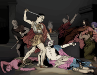 art classical_art_parody drawing fire flag:transgender_pride_flag murder pooner roman_empire shading soy soylent stubble subvariant:soyniqua subvariant:terryjak sword troon variant:alicia variant:bernd variant:chudjak variant:gapejak variant:soyak variant:soytan white_skin // 988x768 // 652.9KB