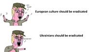 2soyjaks angry animal arm azov_battalion badge bloodshot_eyes cap christianity clothes coat cross crying ear flag glasses hair hat hoholcaust judaism looking_to_the_right marichka nazism necklace open_mouth pig pink_skin place_japan pointing russo_ukrainian_war snout soyjak star_of_david swastika teeth text ukraine variant:chudjak yellow_hair // 1375x765 // 162.6KB