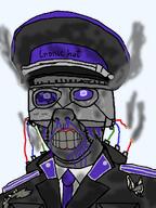 angry blood cap clothes collar_tabs cyborg dap_chhuon(user) dead dirty_clothes epaulettes fume grey_skin hat meta:namefags military_cap military_uniform necktie nosebleed robot smoke subvariant:chuzjak teeth text uniform variant:kuzjak wires wrinkles // 810x1080 // 309.2KB