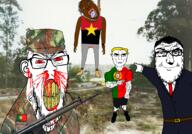 4soyjaks ack angola black_skin blood bloodshot_eyes clenched_teeth cracked_teeth hanging irl_background nosebleed portugal red_eyes subvariant:feralrage variant:a24_slowburn_soyjak variant:bernd variant:feraljak variant:two_pointing_soyjaks // 3062x2131 // 19.6MB