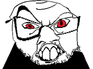 fangs glasses gums open_mouth red_eyes stubble subvariant:crazyguyjak teeth vampire variant:feraljak white_background white_skin // 800x600 // 16.5KB