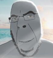 atmospheric dawn glasses godray shading sky smile soyjak stubble variant:cobson // 775x849 // 405.2KB