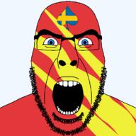 angry animal blue_eyes county facial_mark flag flag:sweden flag:østfold forehead_mark glasses hair looking_at_you norway open_mouth queen_of_spades soyjak spade stubble subvariant:cobson_front2 subvariant:spadeson sweden thick_eyebrows transparent_background variant:cobson østfold // 800x800 // 46.4KB