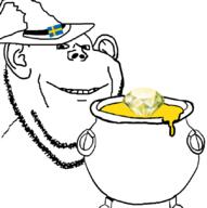 cauldron gem gold meta:tagme sweden swedish_flag variant:impish_soyak_ears witch witch_hat yellow // 845x850 // 184.7KB