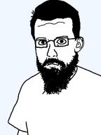 beard clothes doll_(user) glasses hair nuvariant soyjak template variant:dolljak white_shirt white_skin // 750x1000 // 16.6KB