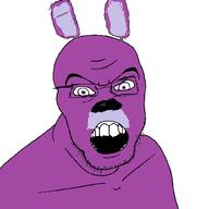 animal_ears animatronic bonnie_(fnaf) five_nights_at_freddy's five_nights_at_freddy's_1 glasses purple_eyes rabbit_ears robot soyjak stubble variant:feraljak video_game // 1500x1500 // 86.5KB