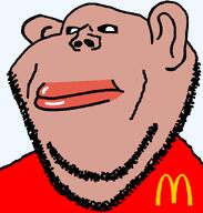 amerimutt closed_mouth ear lips mcdonalds mutt neutral soyjak stubble subvariant:impish_amerimutt transparent_background variant:impish_soyak_ears // 598x628 // 24.2KB