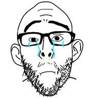 closed_mouth crying ear glasses mucus sad soyjak stubble variant:nojak // 483x490 // 23.4KB