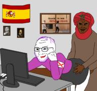 anal computer computer_mouse glasses meta:pornographic_content morocco nigger spain star_(symbol) stubble tourist tranny variant:chudjak variant:soyak // 1700x1600 // 403.1KB
