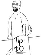 arm beard closed_mouth glasses hand holding_object meta:tagme paper smile smug soyjak tip variant:bartender // 1536x2048 // 128.6KB