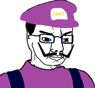 pol_(soyjak.party) poltard artist:conservativewaluigi closed_mouth clothes conservative conservativewaluigi_(namefag) crying glasses hair hat mario meta:edit meta:fixed_version meta:namefags meta:not_a_fucking_duplicate meta:self_insert mustache nintendo overalls pol_(4chan) soyjak variant:chudjak video_game waluigi // 593x549 // 124.2KB