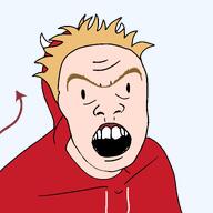 angry cartoon costume demon halloween hoodie jimmy_(scary_godmother) kid open_mouth scary_godmother soyjak unibrow variant:feraljak // 2048x2048 // 159.2KB