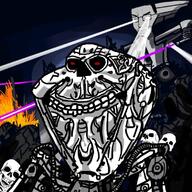 5soyjaks closed_mouth drawn_background glasses grin hair horror inhuman laser movie robot sci-fi skeleton smile smug soyjak t-800 terminator variant:chudjak variant:feraljak variant:gapejak variant:impish_soyak_ears variant:markiplier_soyjak // 750x750 // 187.9KB