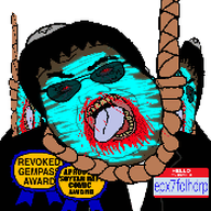 3dgifmaker ack animated award blue clothes dark_skin epx7fclhdrp_(namefag) gill_koyim_(namefag) glasses glowing hello_my_name_is_(sticker) meta:gifspam meta:leaky meta:namefags red_eyes rope subvariant:hunky_twink_sex_machine suit sunglasses variant:alicia // 250x250 // 440.9KB