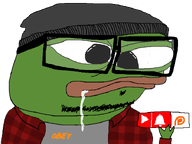 amphibian apu beanie bell closed_mouth clothes drool frog glasses green_skin hat hipster holding_object lips nas nas:pepe notification_bell obey patreon pepe pepe_the_frog plaid stubble subnas:apu transparent_background youtube // 709x533 // 43.0KB