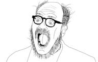 balding clothes ear glasses hair mustache open_mouth soyjak stubble variant:unknown // 1201x762 // 198.9KB