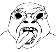 ack big_eyes distorted long_tongue looking_at_you open_mouth series:deformed_bernd_subvariants subvariant:popuo template tongue tongue_out transparent_background variant:bernd