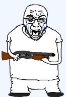 black_shoes crying fat full_body holding_gun sad sad_lonely_faggot shoe shotgun transparent_background trousers variant:rupturejak white_pants white_shirt // 448x658 // 16.3KB