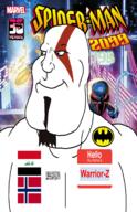 Warrior-Z(user) aryan beard blue_eyes buff flag:iraq flag:norway goatee hello_my_name_is_(sticker) namefag_drama series:keep_raging_on_them shahada smile soyjak subvariant:mexiaryan variant:meximutt video_game // 1747x2700 // 3.6MB