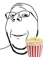 glasses popcorn smile stubble subvariant:wholesome_soyjak variant:gapejak // 600x800 // 118.0KB
