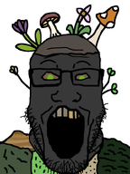 beard dirt earth element glasses green_eyes open_mouth plant rock stubble variant:markiplier_soyjak // 600x800 // 48.9KB