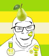 badge closed_mouth flag food fruit glasses pear smile soyjak stubble variant:feraljak // 1500x1724 // 370.6KB