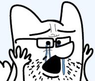 arm crying glasses hand hands_up open_mouth soyjak stubble variant:unknown // 740x631 // 15.9KB