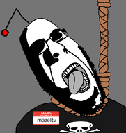 antenna black_shirt grey_background hello_my_name_is_(sticker) mazeltv mazeltv_(namefag) reddit rope subvariant:hornyson variant:cobson // 997x1056 // 52.5KB