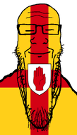 calm closed_eyes closed_mouth flag flag:ulster glasses hand ireland northern_ireland province shield smile stubble subvariant:longplier transparent_background ulster variant:markiplier_soyjak // 993x1745 // 107.5KB