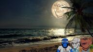 background beach hawaiian_shirt irl_background moon palm_tree subvariant:impish_amerimutt subvariant:science_lover subvariant:wholesome_soyjak variant:gapejak variant:impish_soyak_ears variant:markiplier_soyjak variant:soyak // 1920x1080 // 1.4MB
