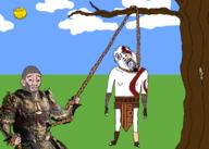 kratos lynching monkey rope subvariant:wholesome_soyjak tree variant:bernd variant:chudjak variant:gapejak wukong // 2100x1500 // 1013.7KB