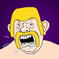 background barbarian barbarian_(clash_of_clans) clash_of_clans hair icon mustache no_glasses no_stubble open_mouth spit subvariant:ukropson variant:cobson white_skin // 721x720 // 37.4KB