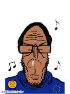 animated award beard clothes european_union eyes_closed flag:european_union glasses half_open_mouth happy headphones most_obsessed_faggot_award music musical_note mustache poyopoyo shitskin smirk subvariant:euromutt // 298x400 // 222.1KB