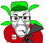 2nd_amendment 4chan ak-47 anime cap cigarette clothes coothes glasses gun hair hat soyjak stubble variant:el_perro_rabioso yotsoyba // 427x400 // 60.0KB