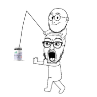 2soyjaks animated arm ashwaganda ext=gif fishing_rod full_body glasses hand holding_object mustache smile stubble variant:scientolojak variant:weirdpenis // 1281x1402 // 159.1KB