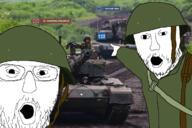 2soyjaks open_mouth pointing tank variant:two_pointing_soyjaks wargame wargame_red_dragon // 1199x800 // 742.2KB