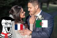 algeria beret bloodshot_eyes bread clothes crying cuck flag flag:algeria flag:france france glass glasses hat large_eyebrows mustache open_mouth scarf seething soyjak stretched_mouth stubble variant:soyak // 1280x853 // 1.4MB