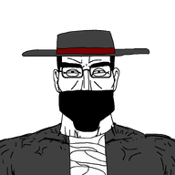 bandage buff clothes dunchenman_(user) glasses grey_shirt hat looking_at_you mask meta:namefags subvariant:perceptive_chud variant:chudjak // 799x799 // 35.9KB