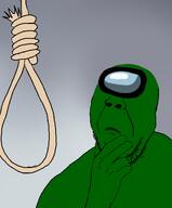 among_us green green_skin rope thinking variant:bernd video_game // 830x1000 // 241.0KB